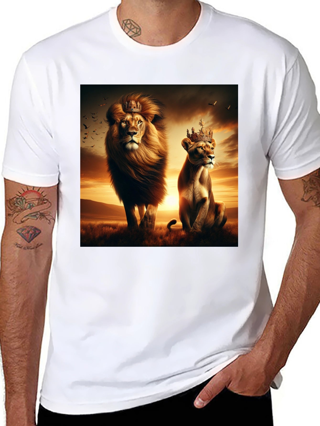 King and Queen Lion Graphic T-Shirt