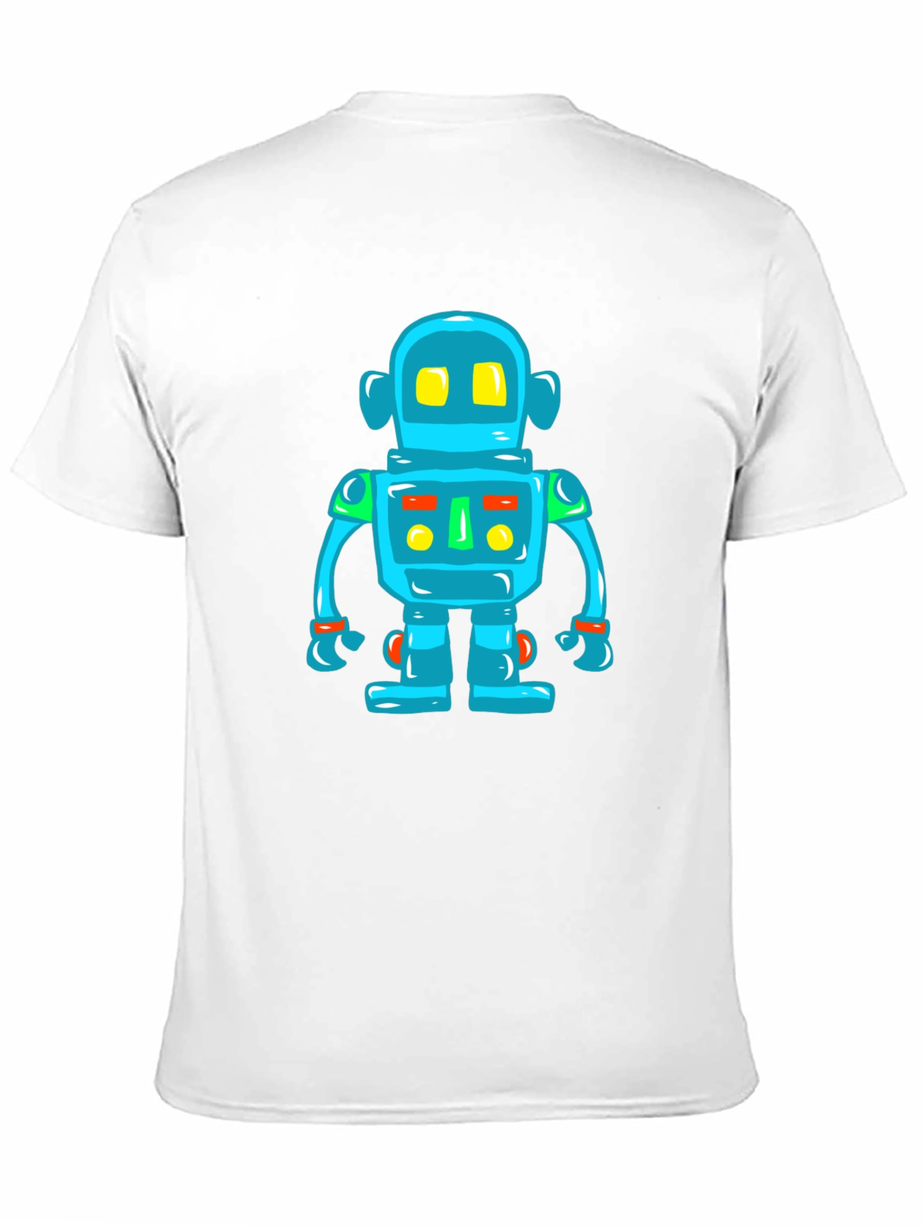 Fun Robot Graphic Tee - Black Cotton T-Shirt