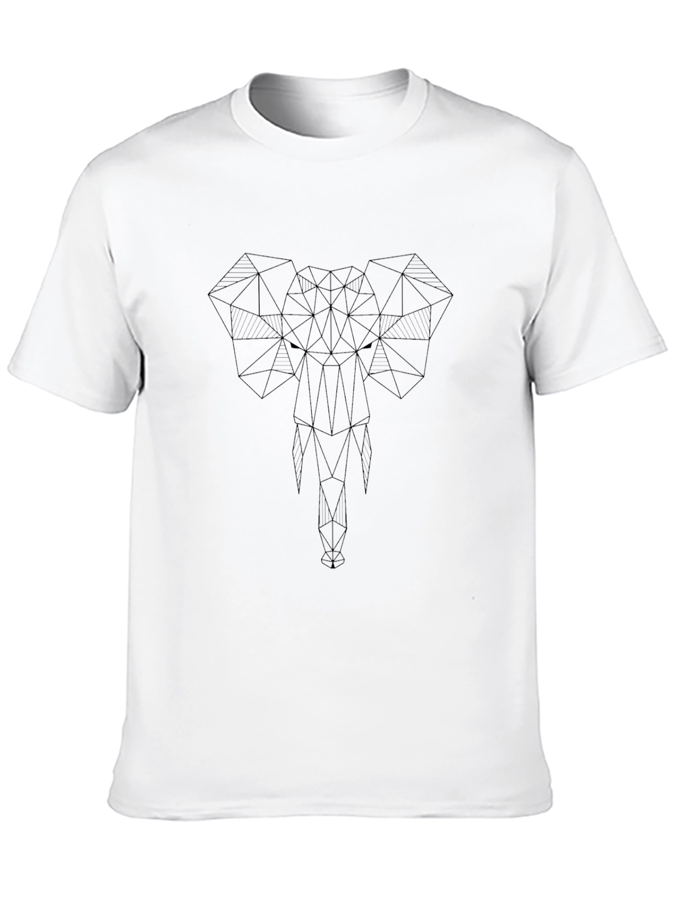 Geometric Elephant Graphic Tee - Mens Black T-Shirt