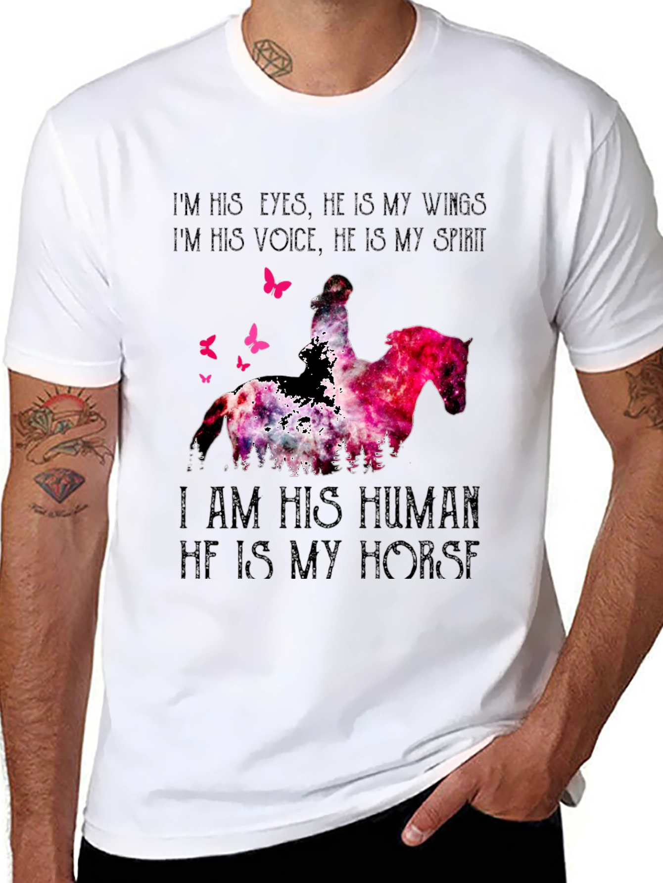 Horse Lover T-Shirt - I Am His Human