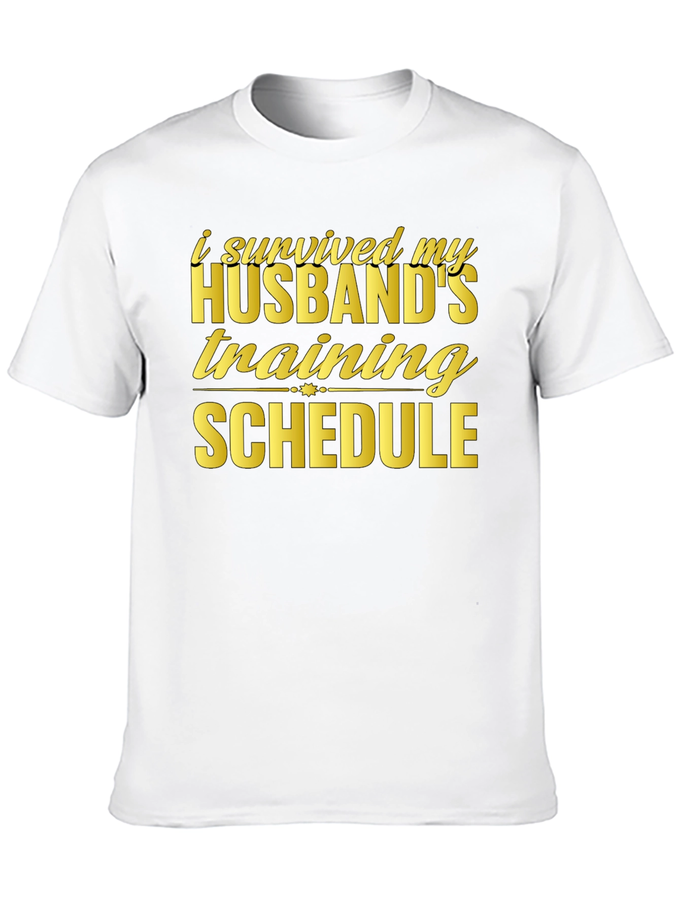 Humorous I Survived Husband Training Black T-Shirt