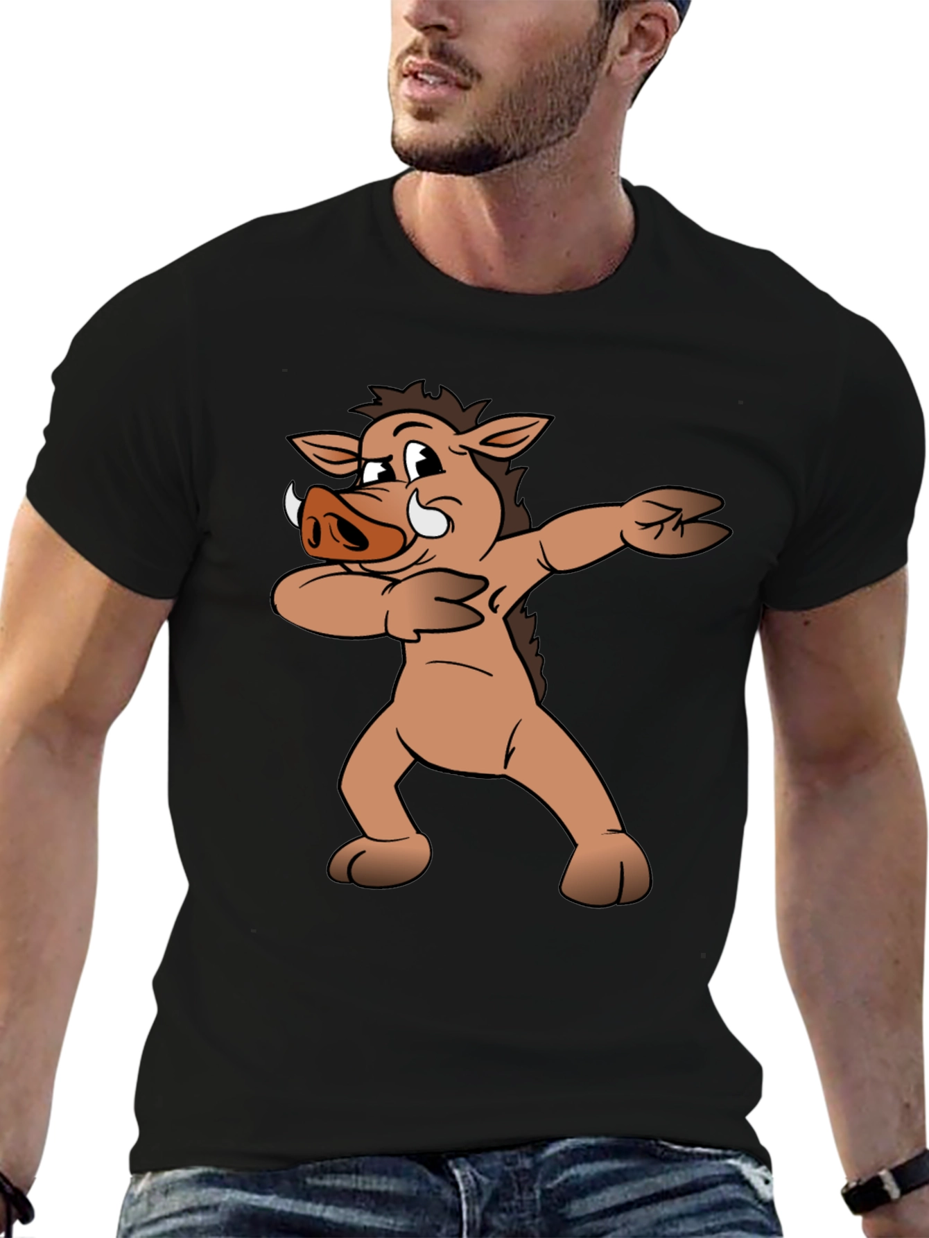 Dabbing Boar Graphic Tee - Black