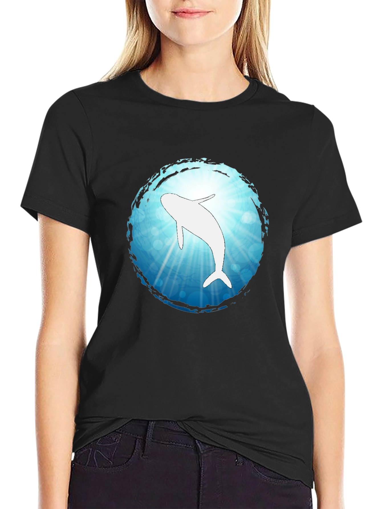 Whale Graphic Tee - Ocean Blue Design