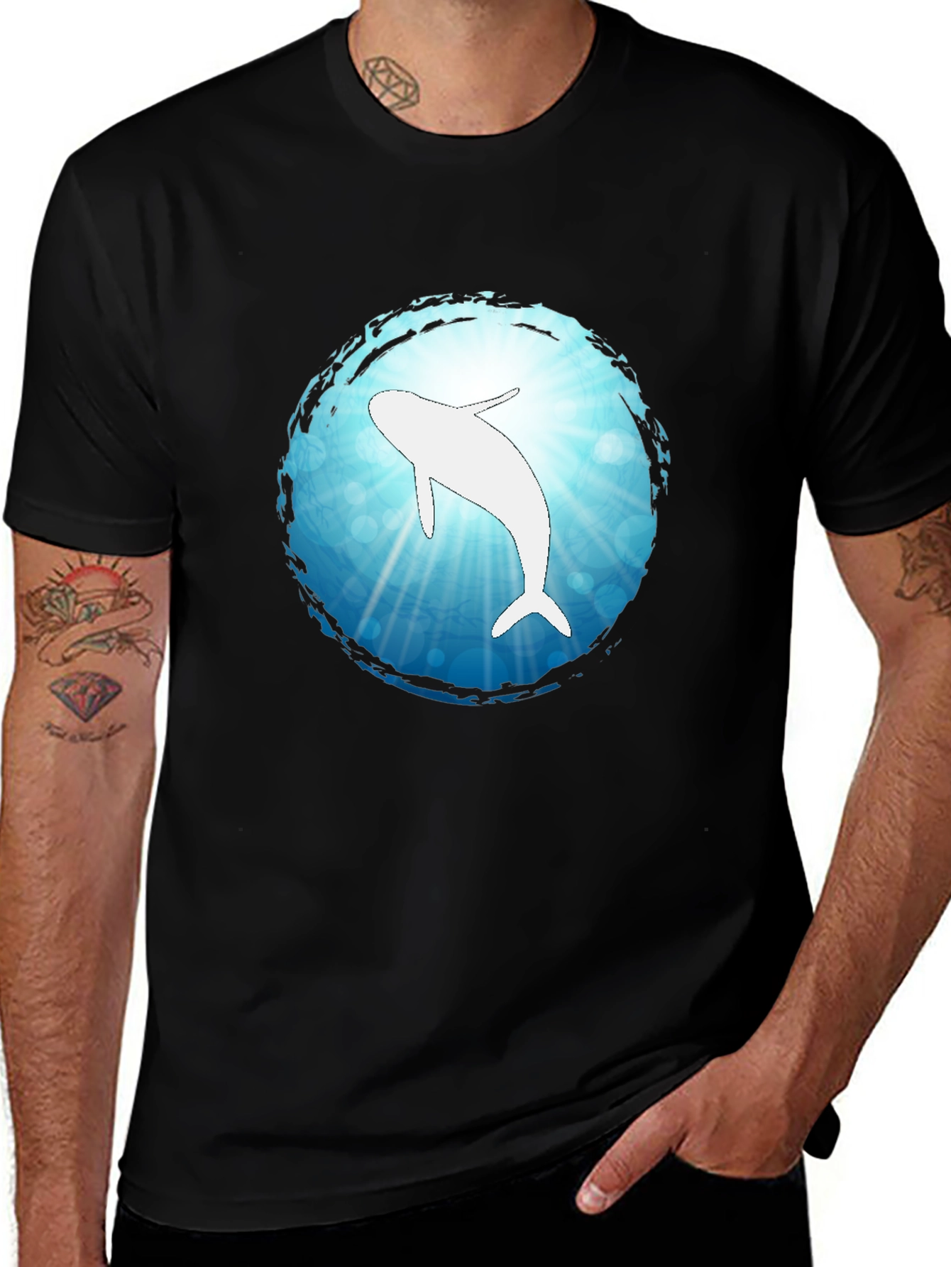 Whale Graphic Tee - Ocean Blue Design