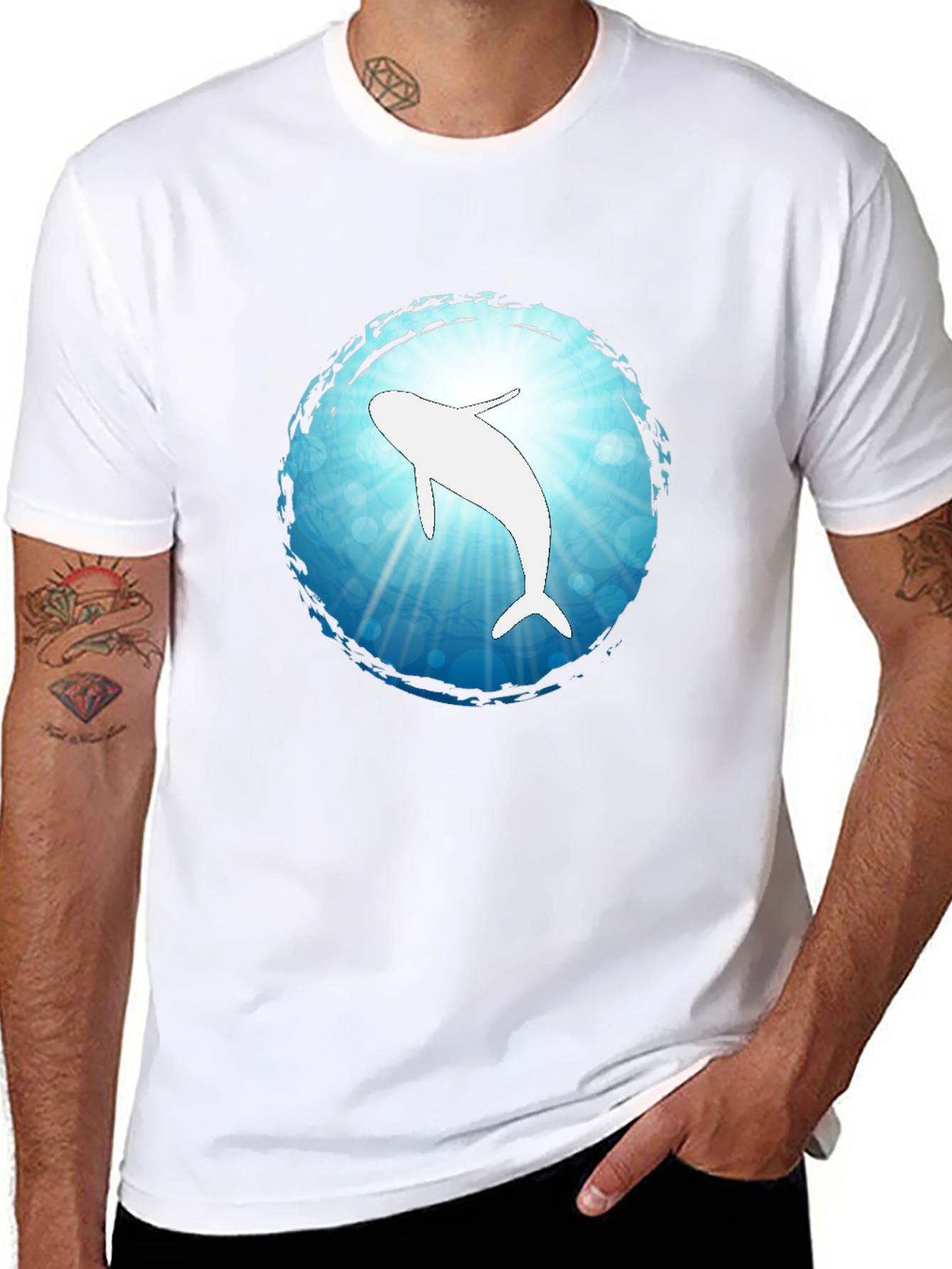 Whale Graphic Tee - Ocean Blue Design