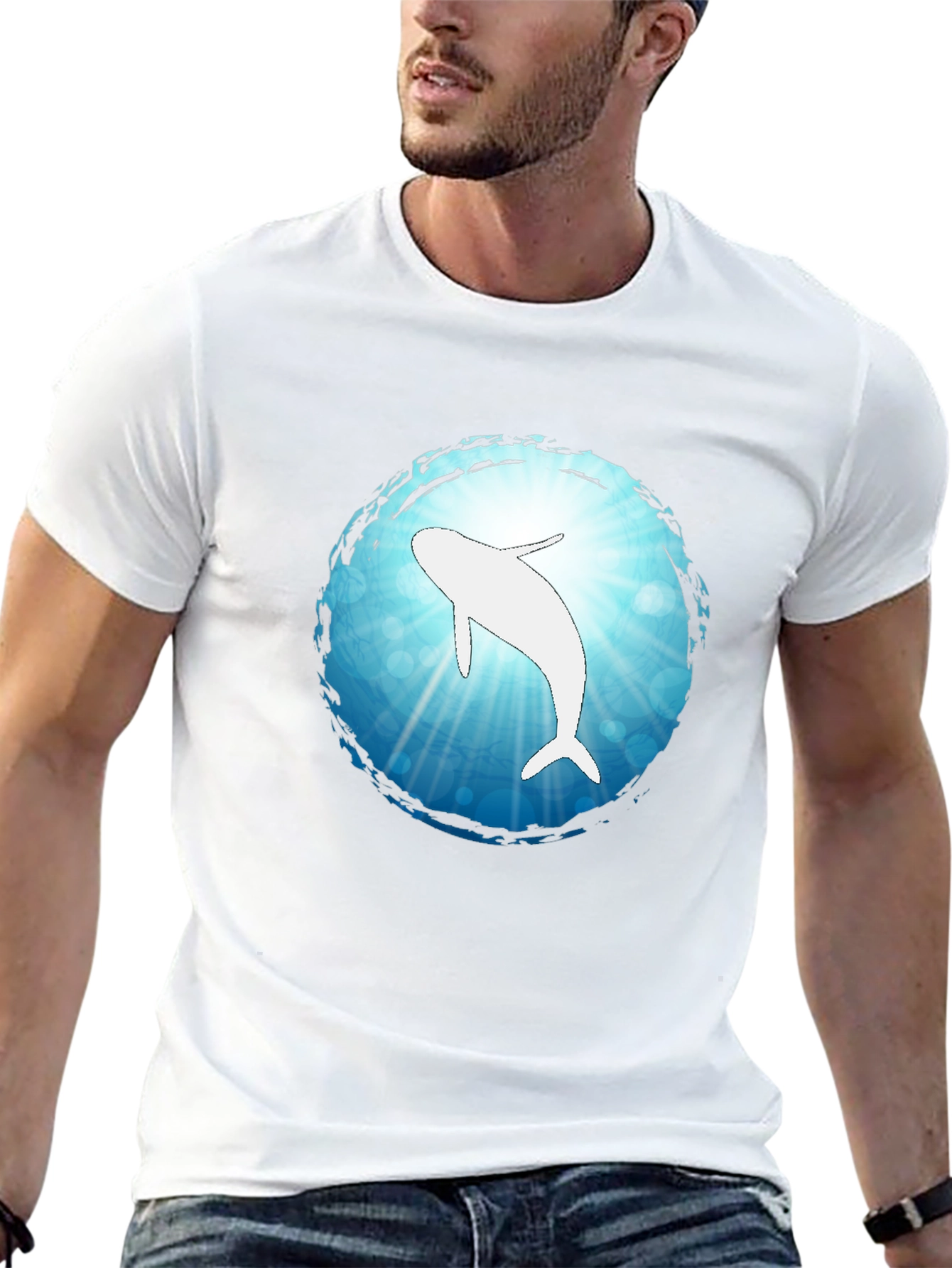 Whale Graphic Tee - Ocean Blue Design