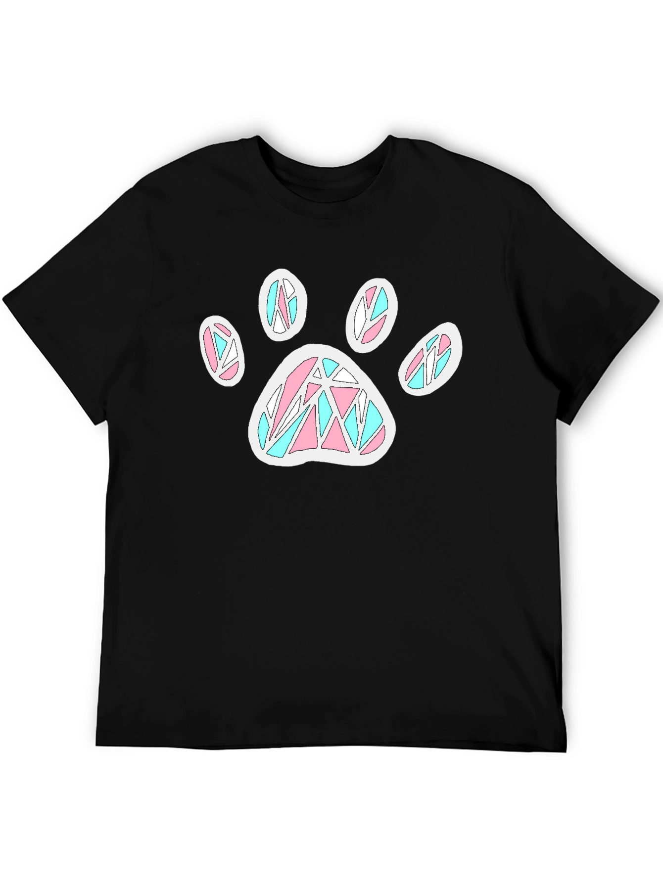 Paw Print T-Shirt - Black Cotton Blend Funky Design