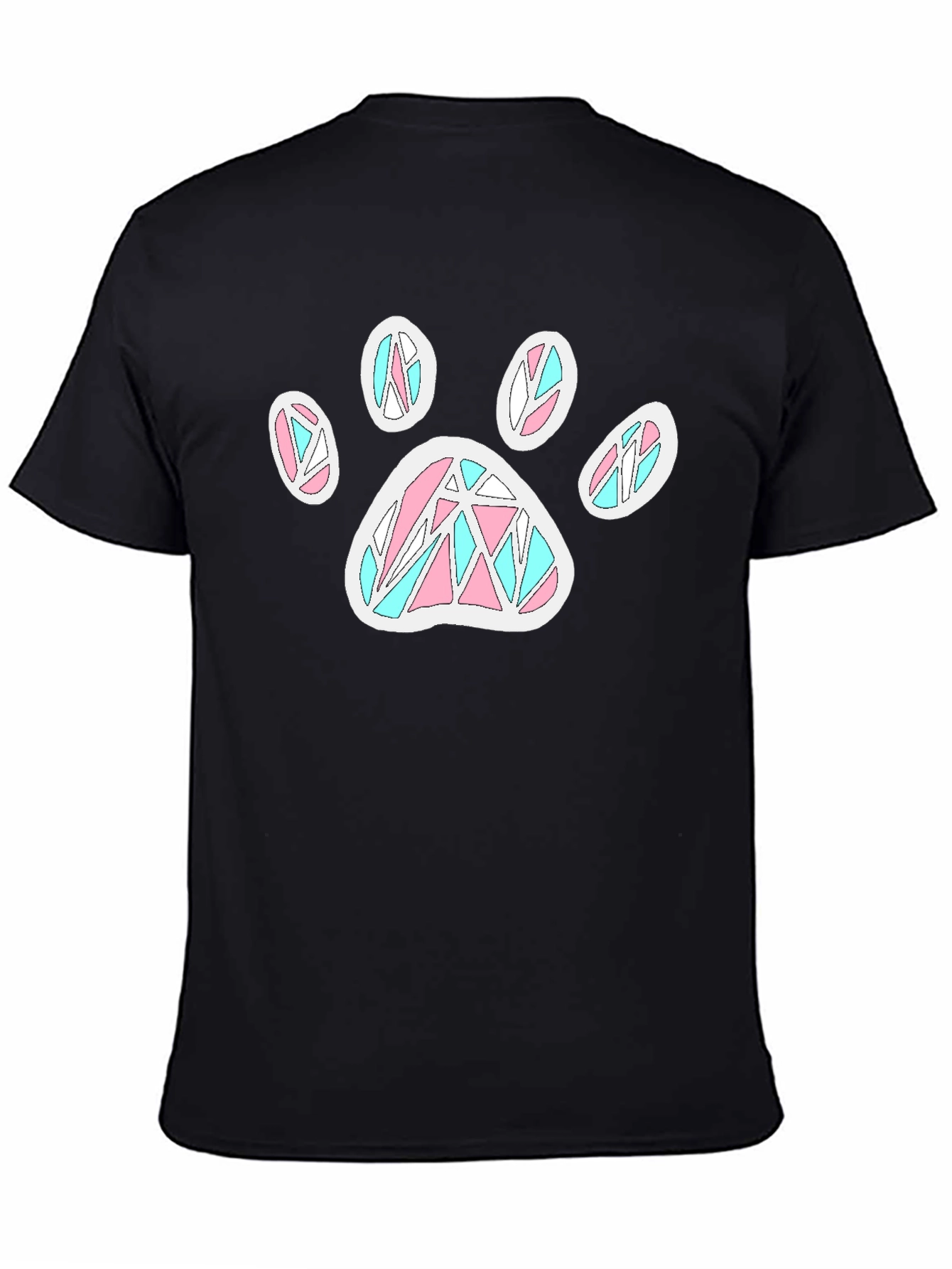 Paw Print T-Shirt - Black Cotton Blend Funky Design