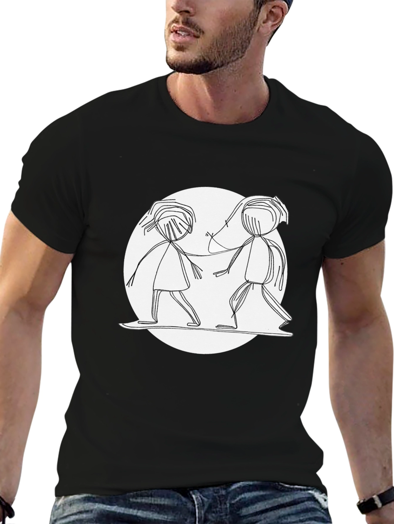 Stick Figure Friends Graphic Tee