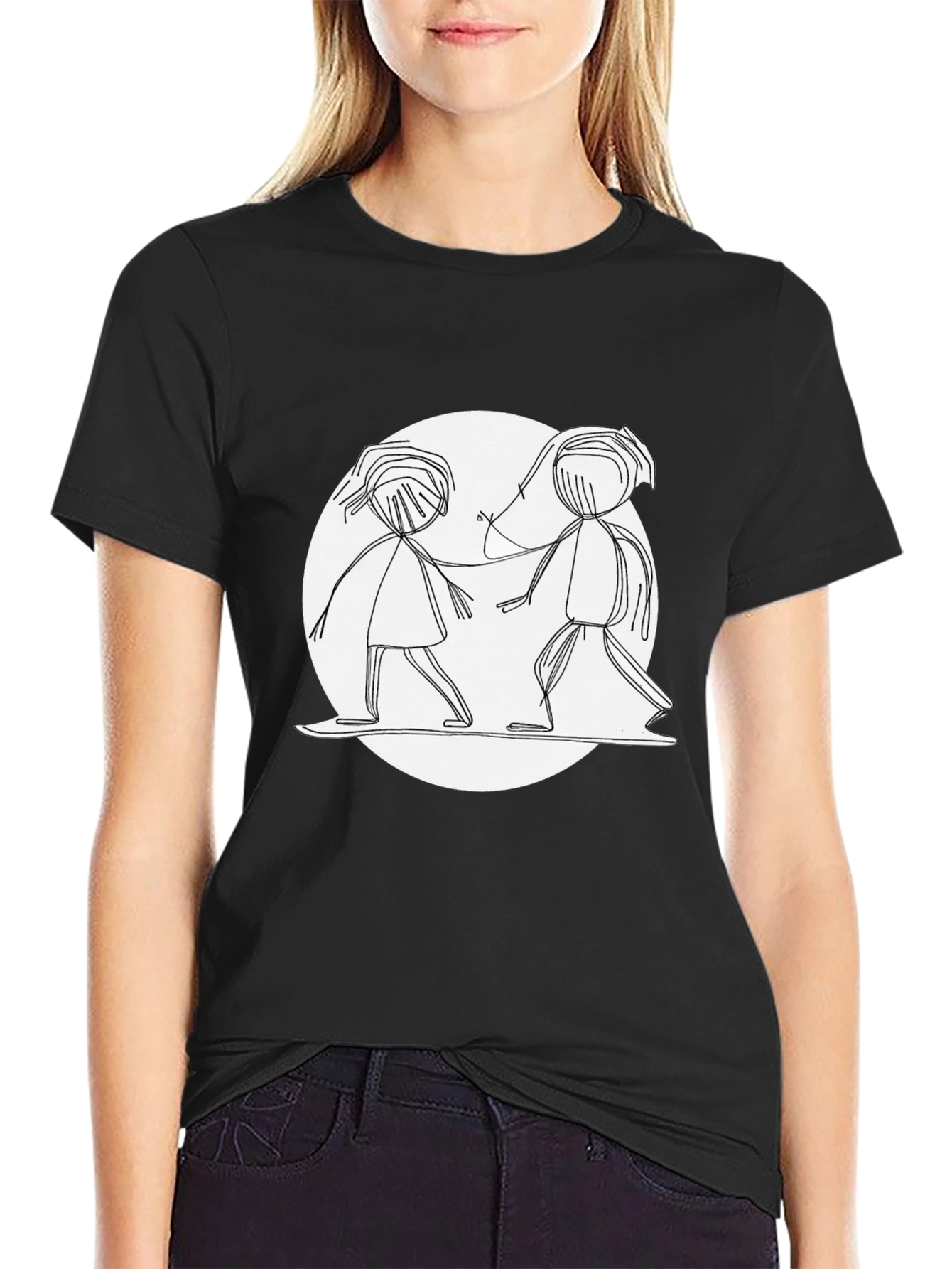 Stick Figure Friends Graphic Tee