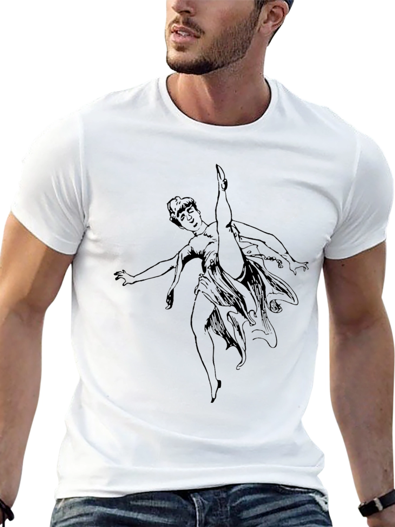 Black Graphic Tee - Dancing Woman Design