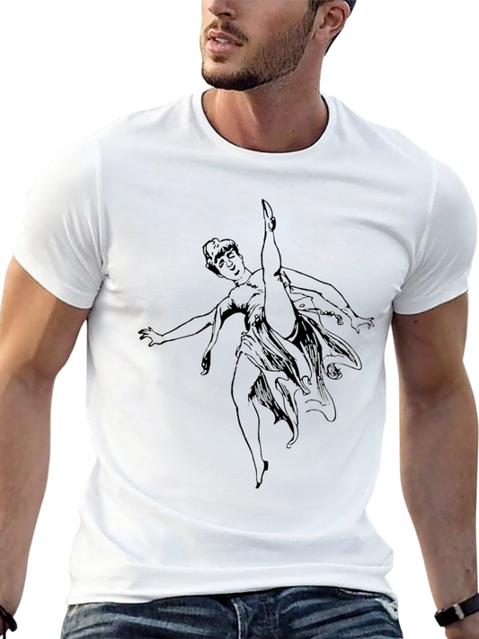 Black Graphic Tee - Dancing Woman Design