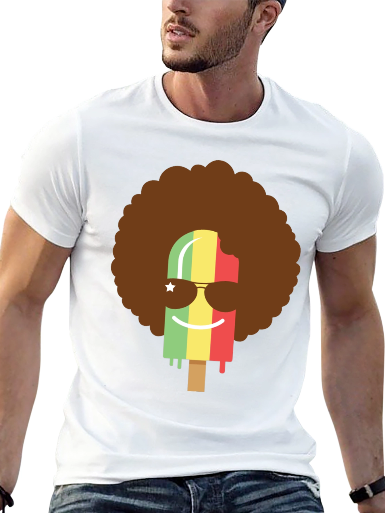 Funky Popsicle Afro Graphic Tee - Black