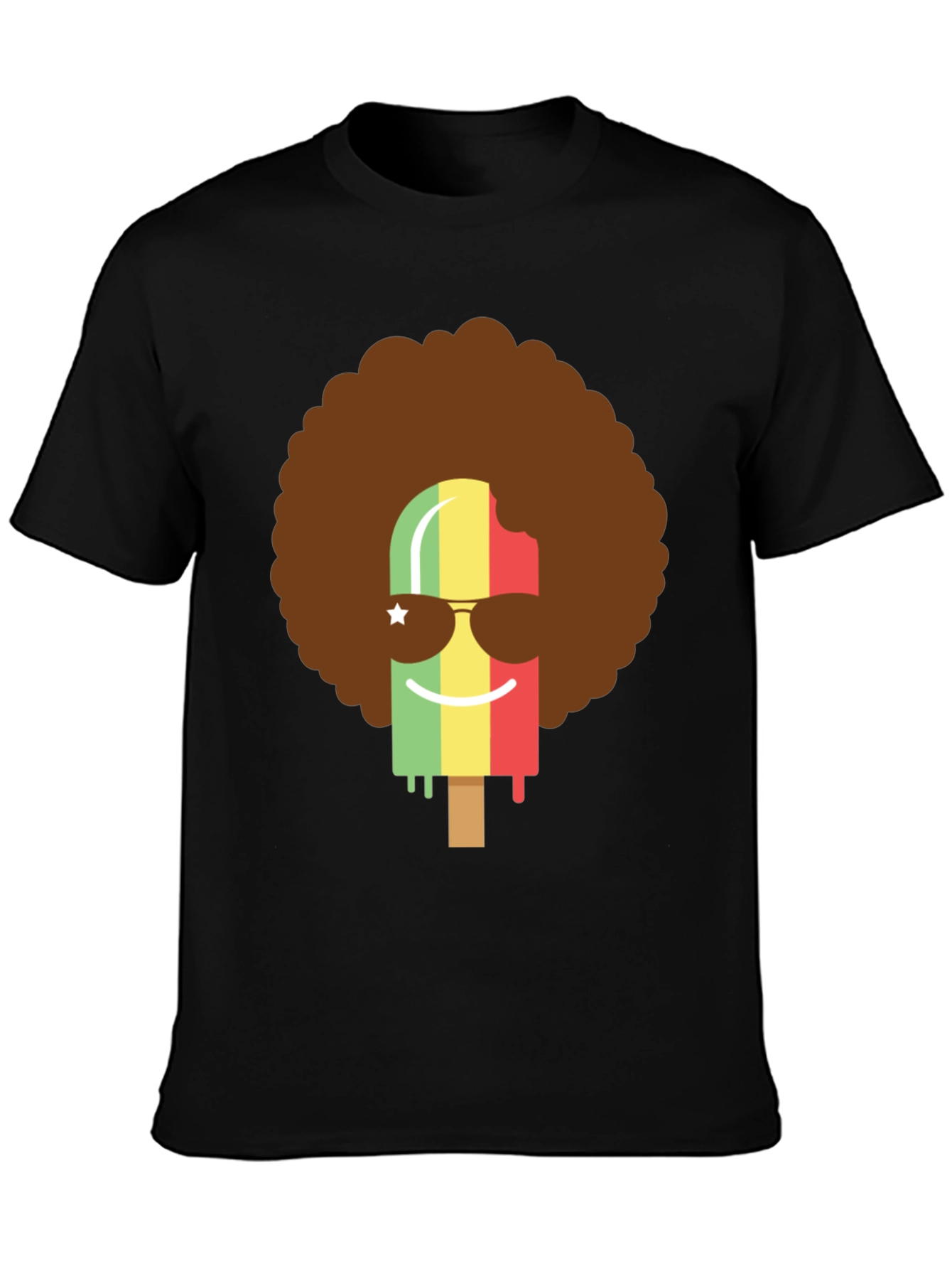 Funky Popsicle Afro Graphic Tee - Black