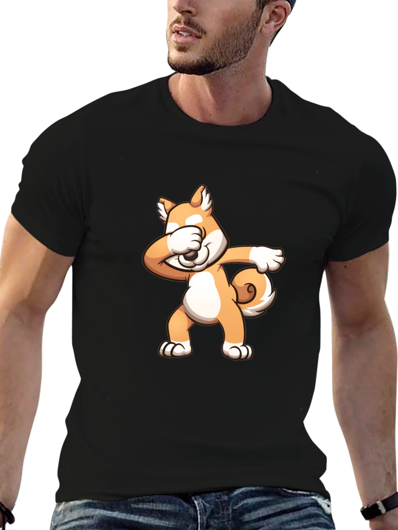 Dabbing Shiba Inu Black T-Shirt