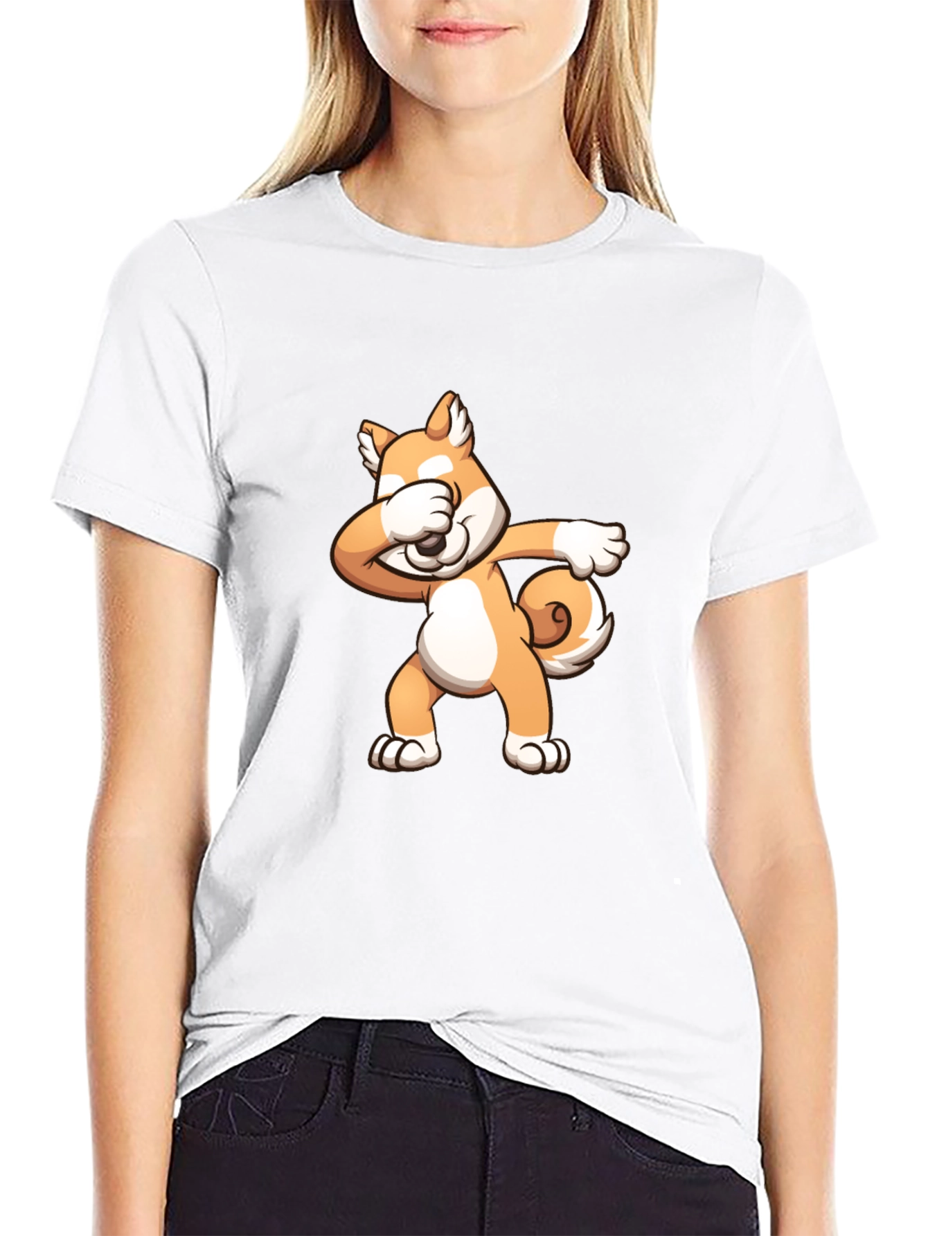 Dabbing Shiba Inu Black T-Shirt