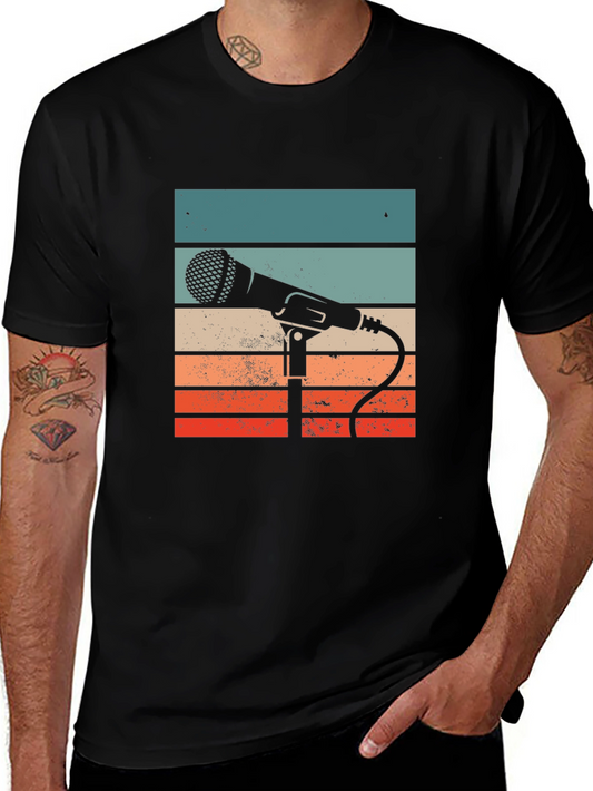 Vintage Microphone T-Shirt - Retro Style