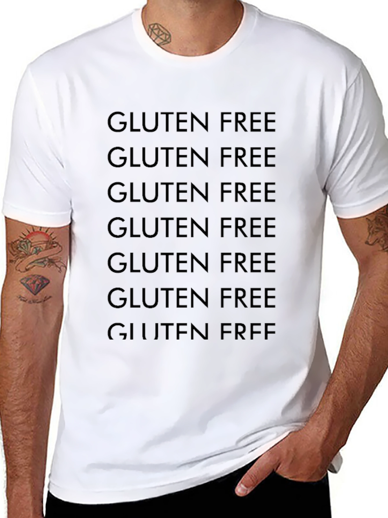 Gluten Free Graphic Tee - Black Crew Neck T-Shirt