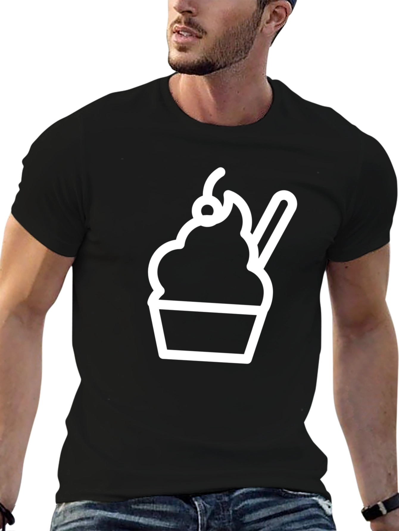 Cupcake Graphic T-Shirt - Casual Black Tee