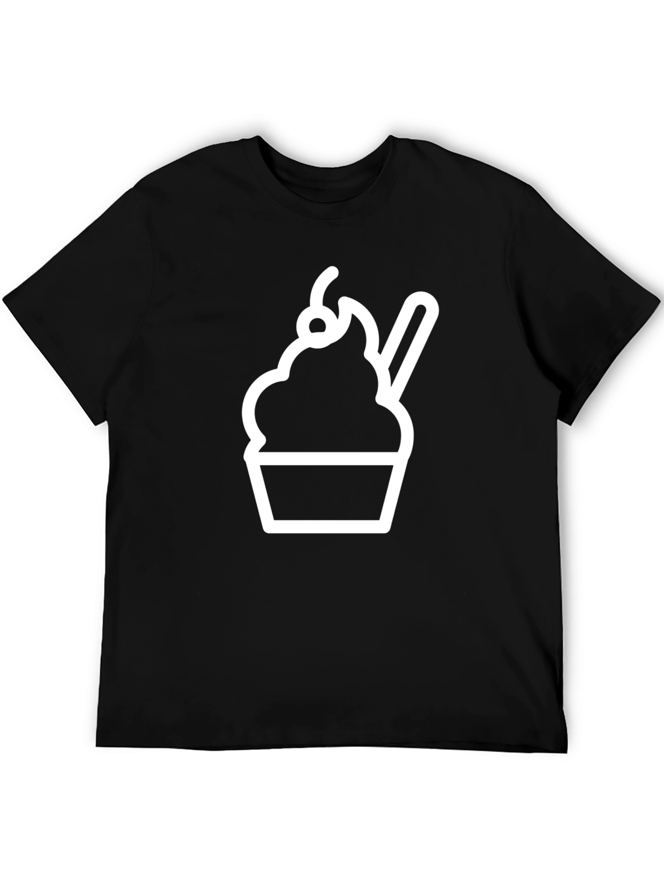 Cupcake Graphic T-Shirt - Casual Black Tee