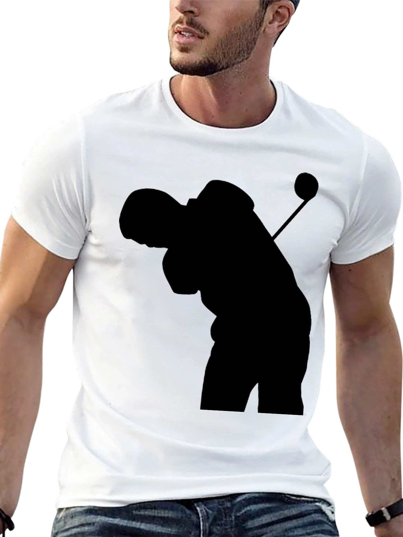 Golfer Silhouette Tee - Black Graphic T-Shirt