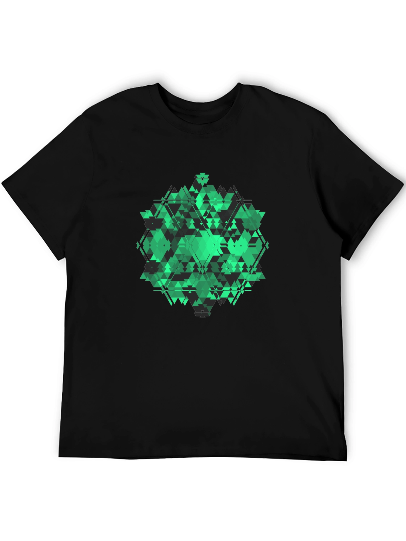 Geometric Green Graphic Tee - Modern Style