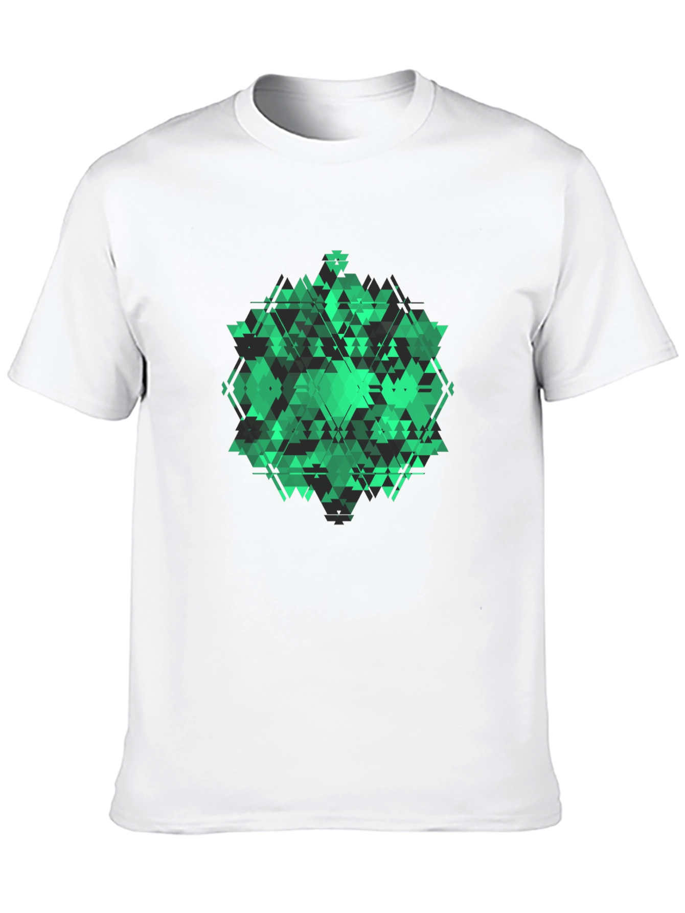 Geometric Green Graphic Tee - Modern Style