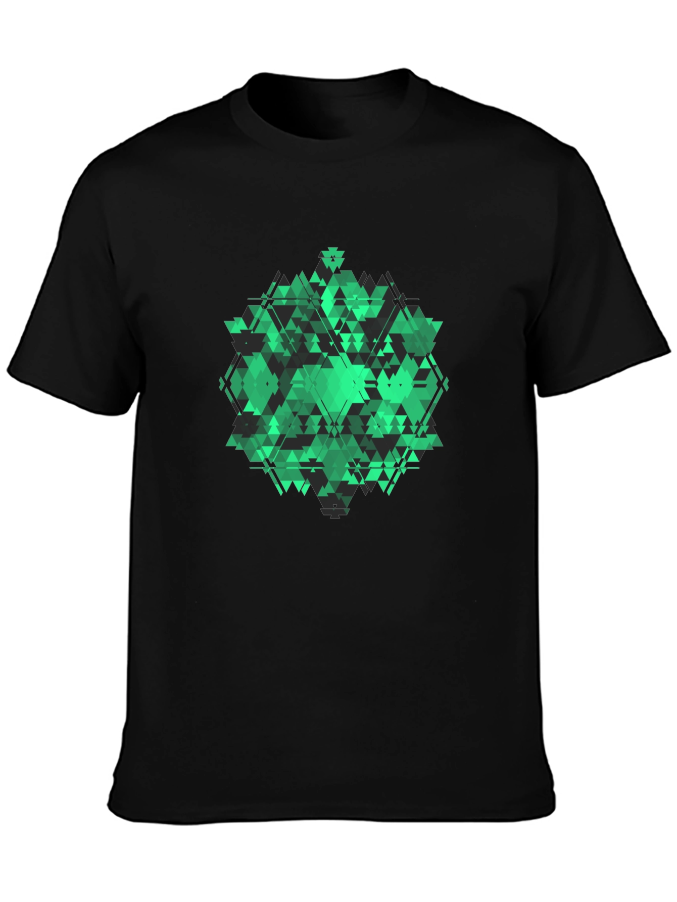 Geometric Green Graphic Tee - Modern Style