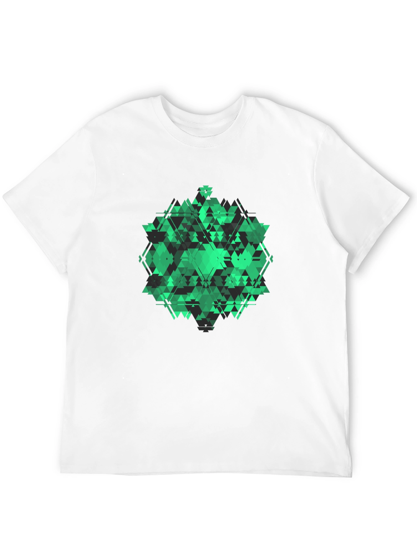 Geometric Green Graphic Tee - Modern Style