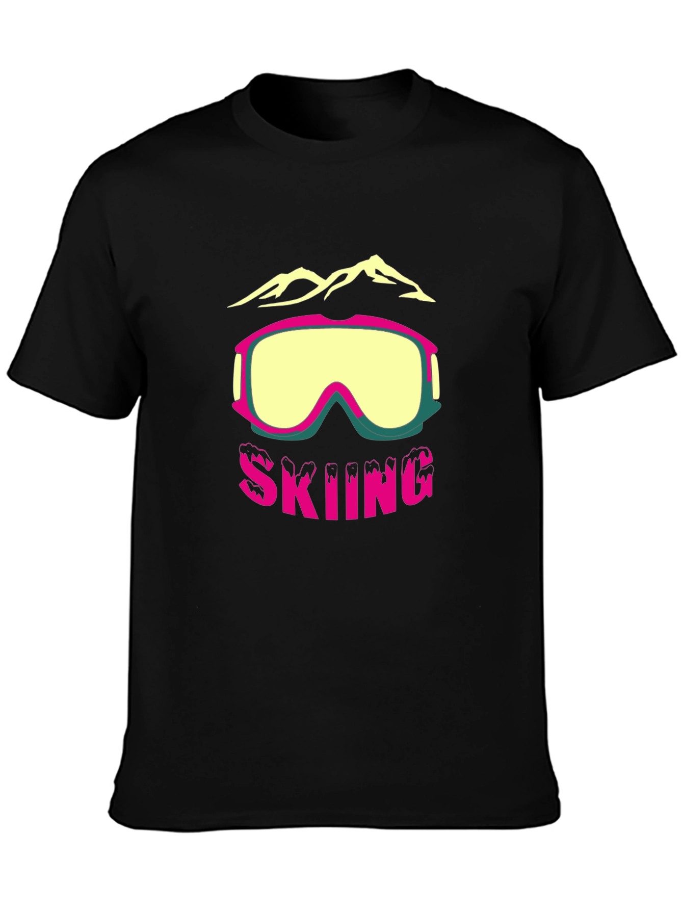 Skiing Graphic Tee - Mountain Goggles Design