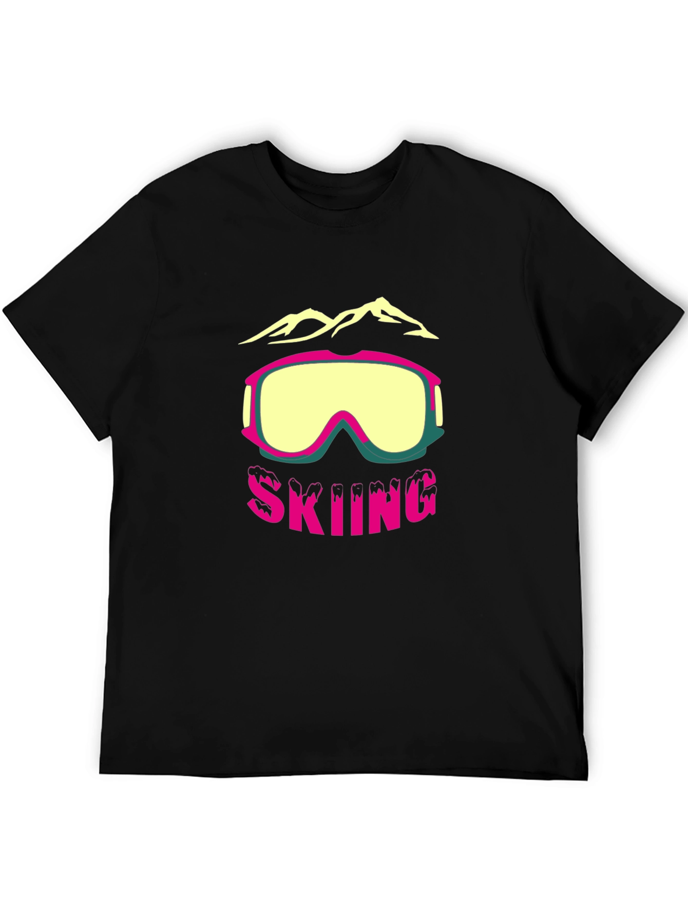Skiing Graphic Tee - Mountain Goggles Design