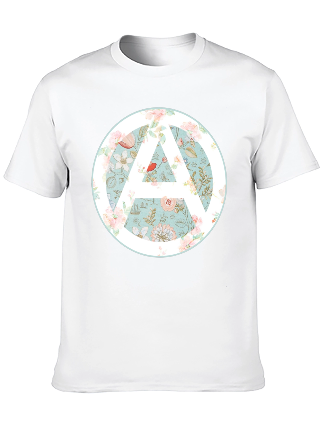 Floral Anarchy Symbol Graphic Black Tee