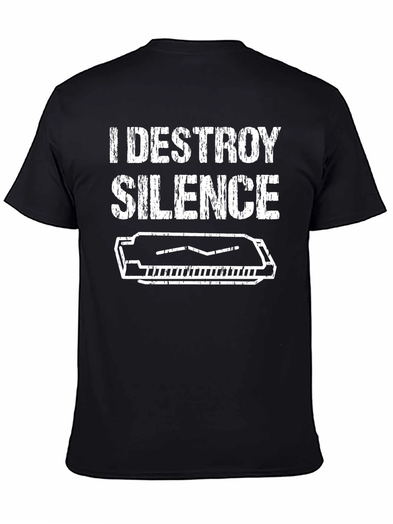 I Destroy Silence Harmonica T-Shirt
