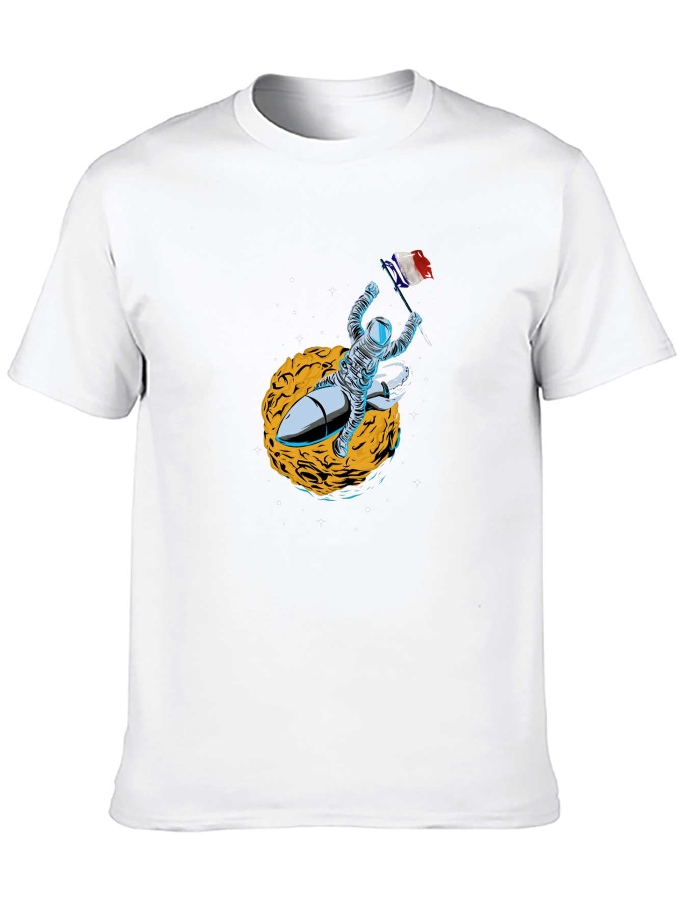 Astronaut Rocket Black T-Shirt