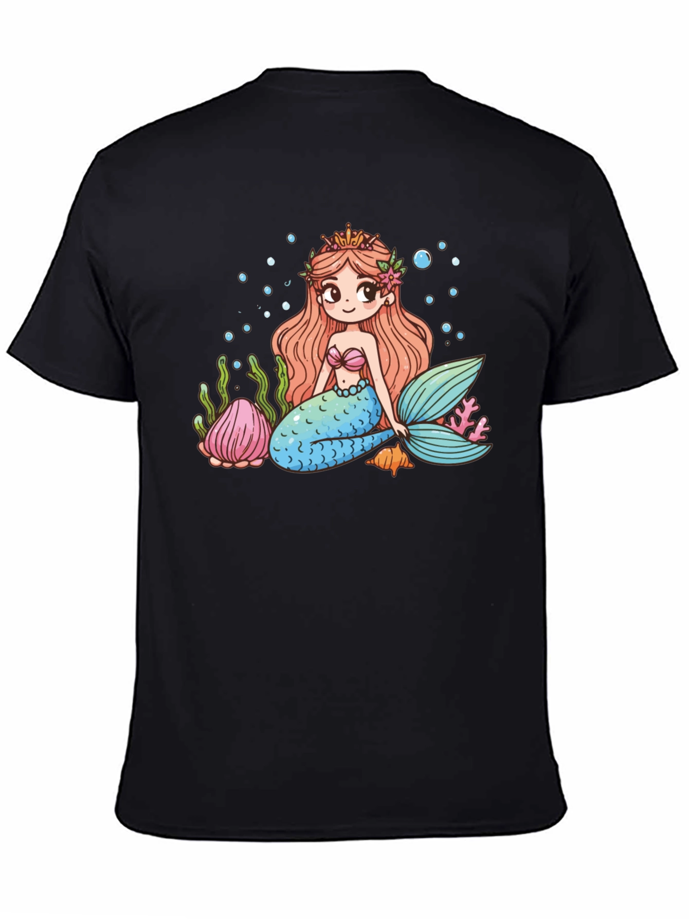 Mermaid Graphic Tee - Cute Cartoon Sea Life Design
