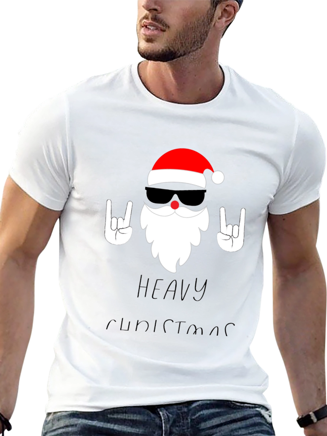 Heavy Christmas Santa Graphic T-Shirt