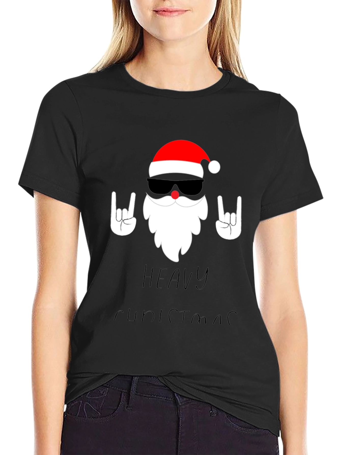 Heavy Christmas Santa Graphic T-Shirt