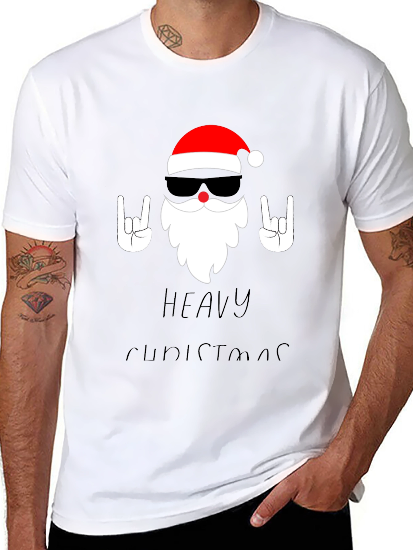 Heavy Christmas Santa Graphic T-Shirt