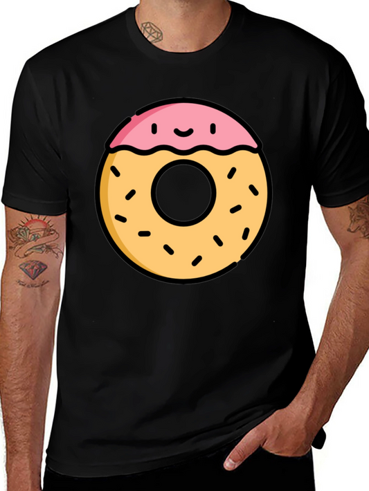 Funny Donut Graphic Black T-Shirt