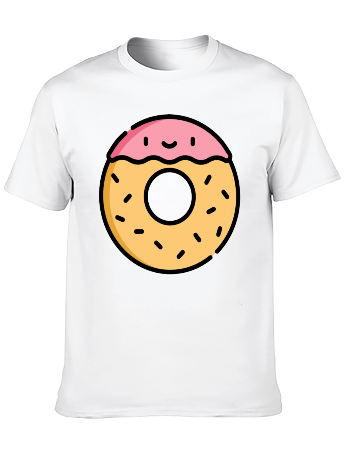 Funny Donut Graphic Black T-Shirt