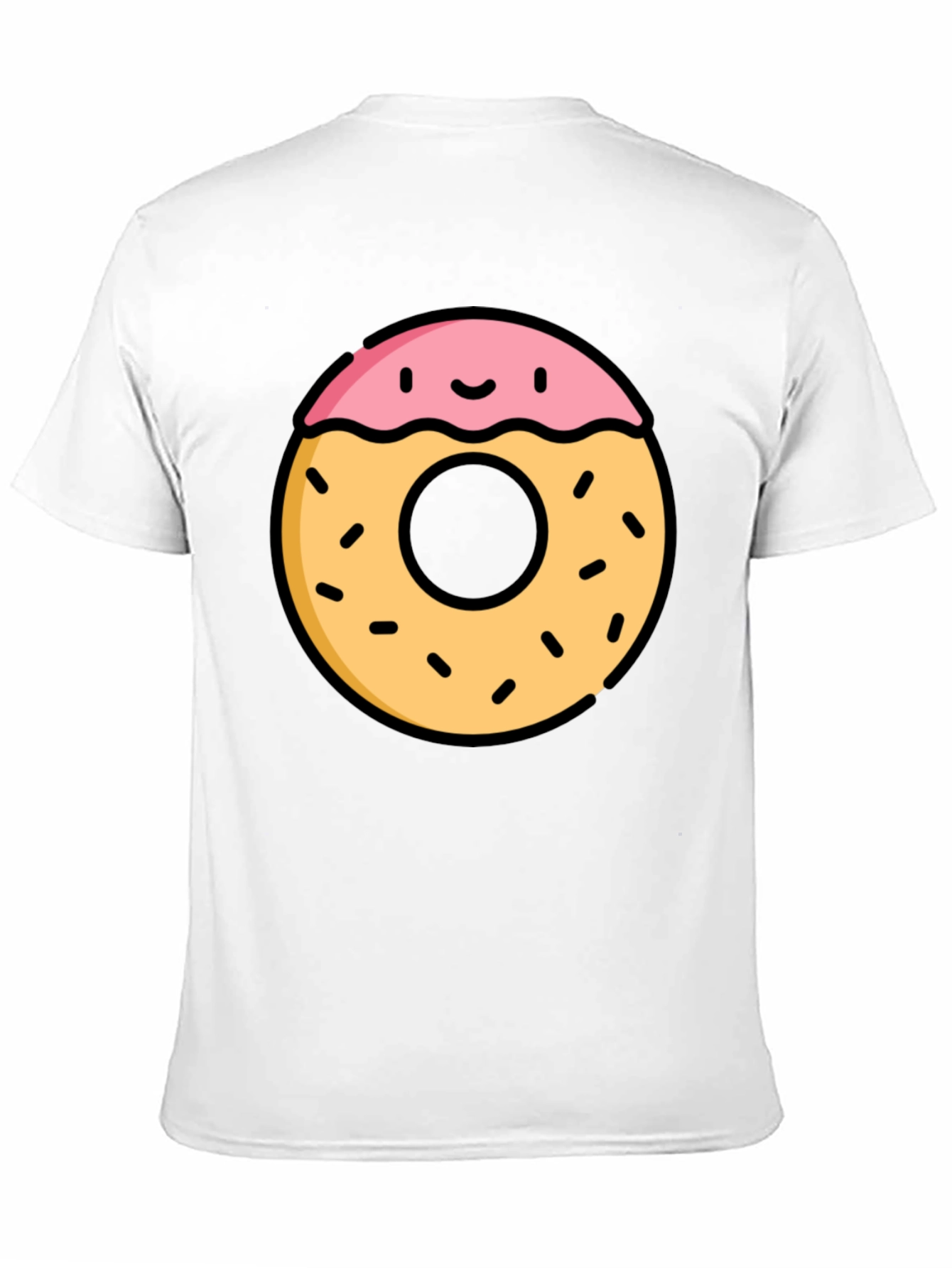 Funny Donut Graphic Black T-Shirt