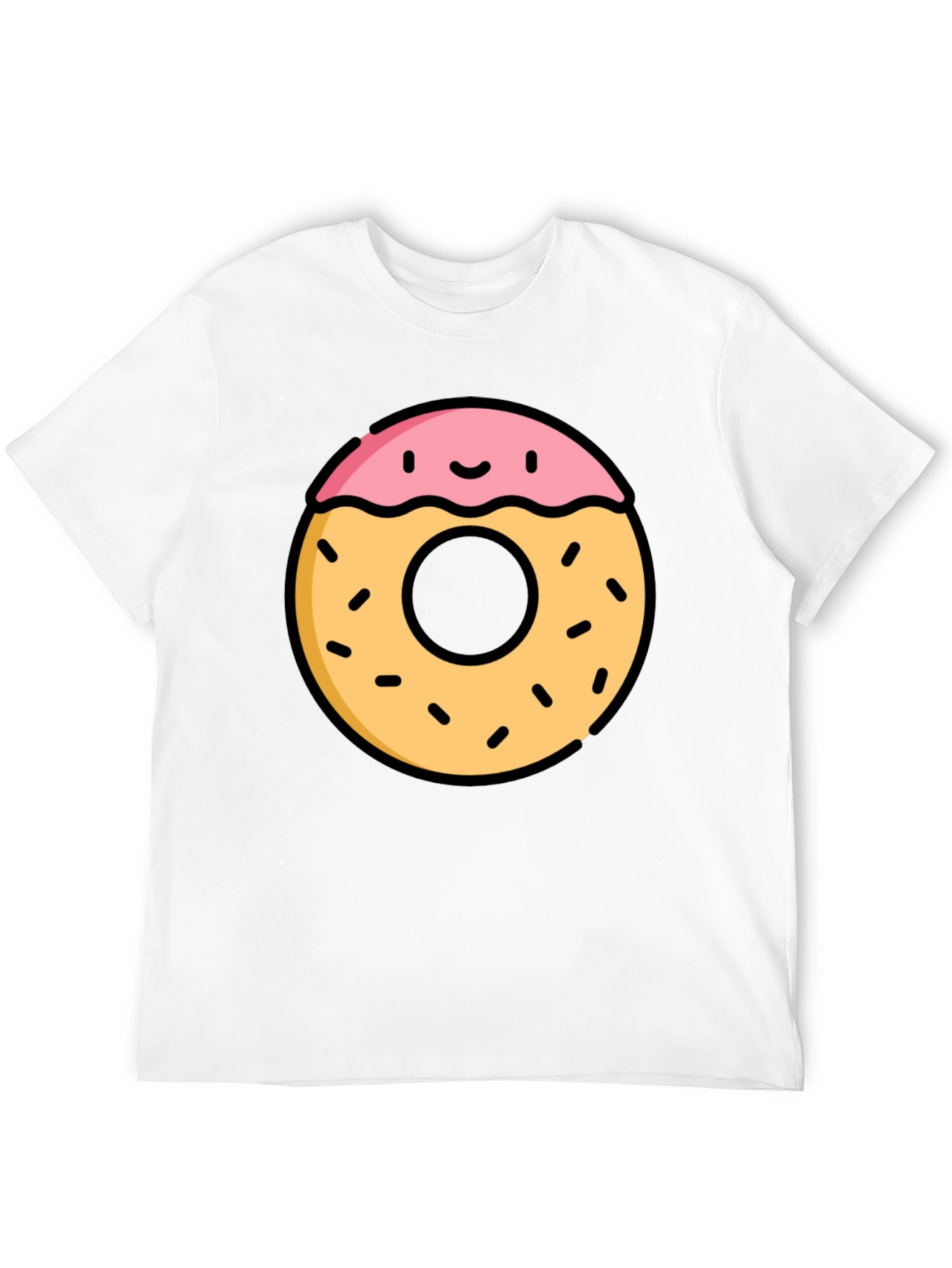 Funny Donut Graphic Black T-Shirt