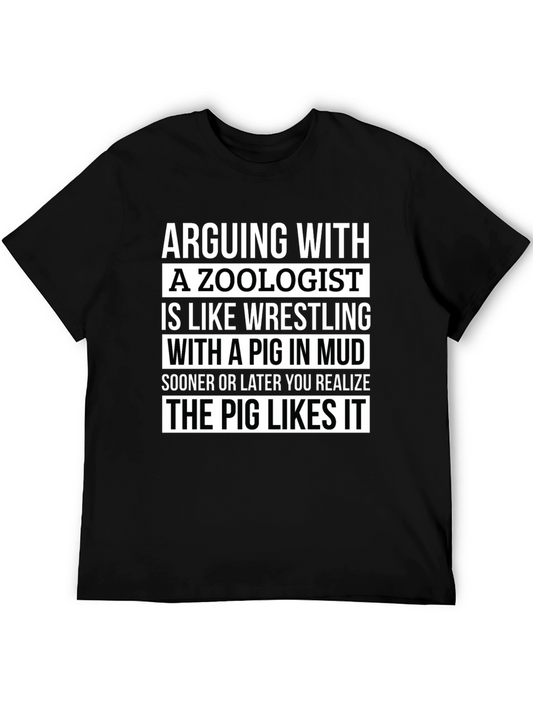 Zoologist Pig Mud Wrestling Humor T-Shirt