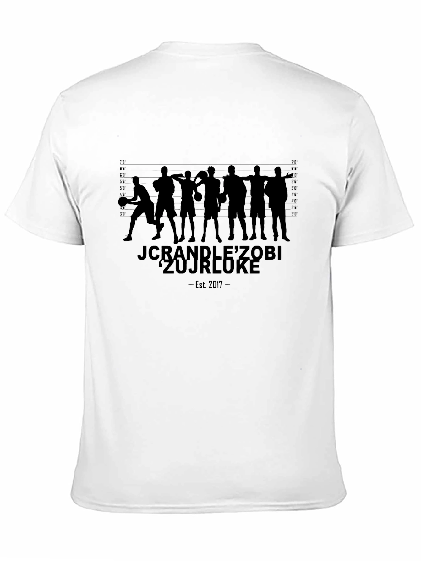 Black T-Shirt with Basketball Player Silhouette Design