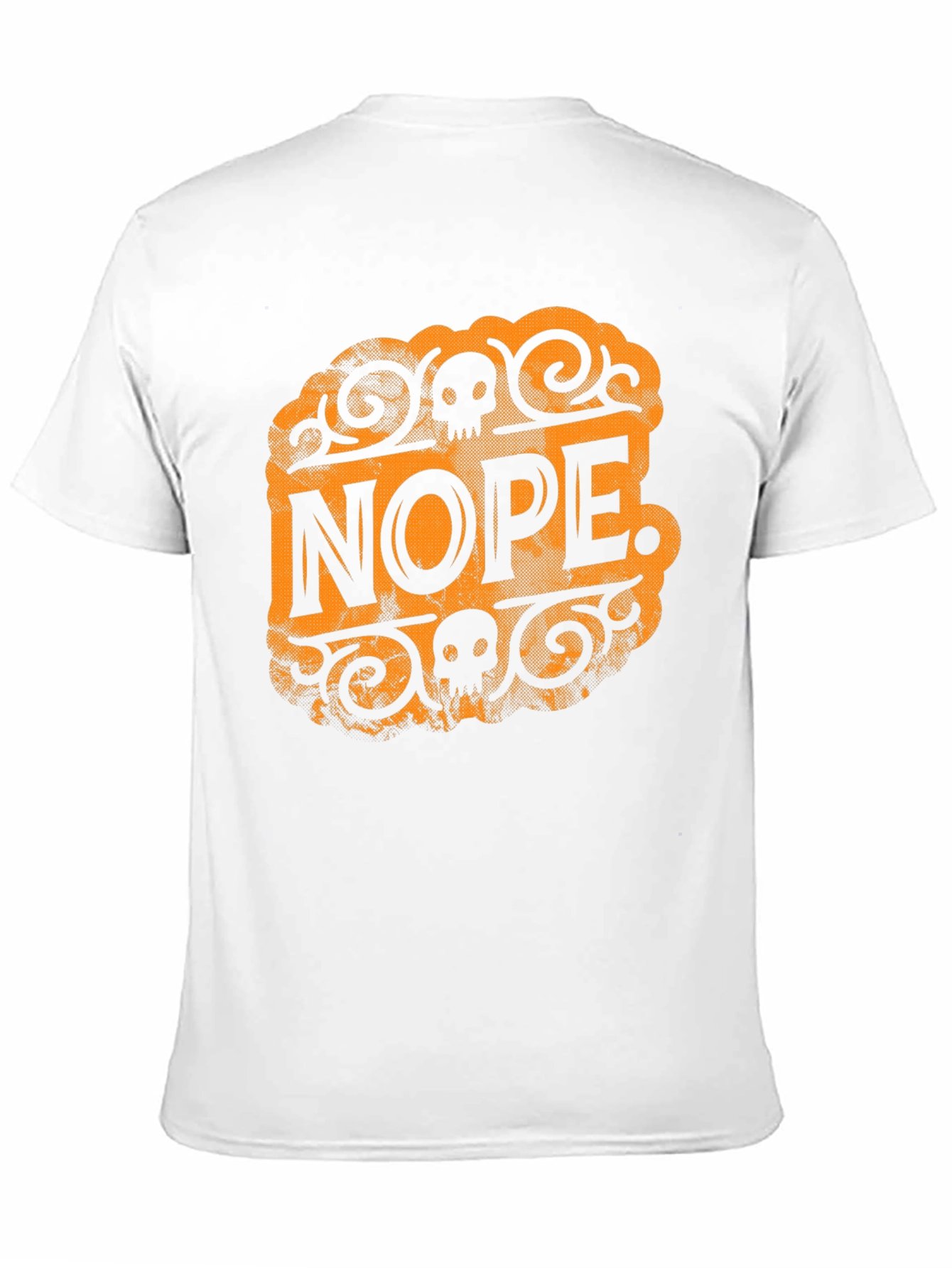 Nope Skull Graphic T-Shirt - Black Crew Neck Tee
