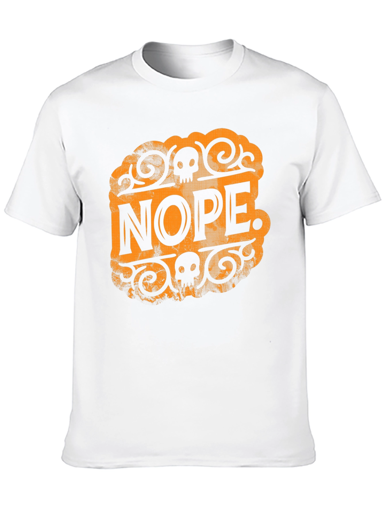 Nope Skull Graphic T-Shirt - Black Crew Neck Tee
