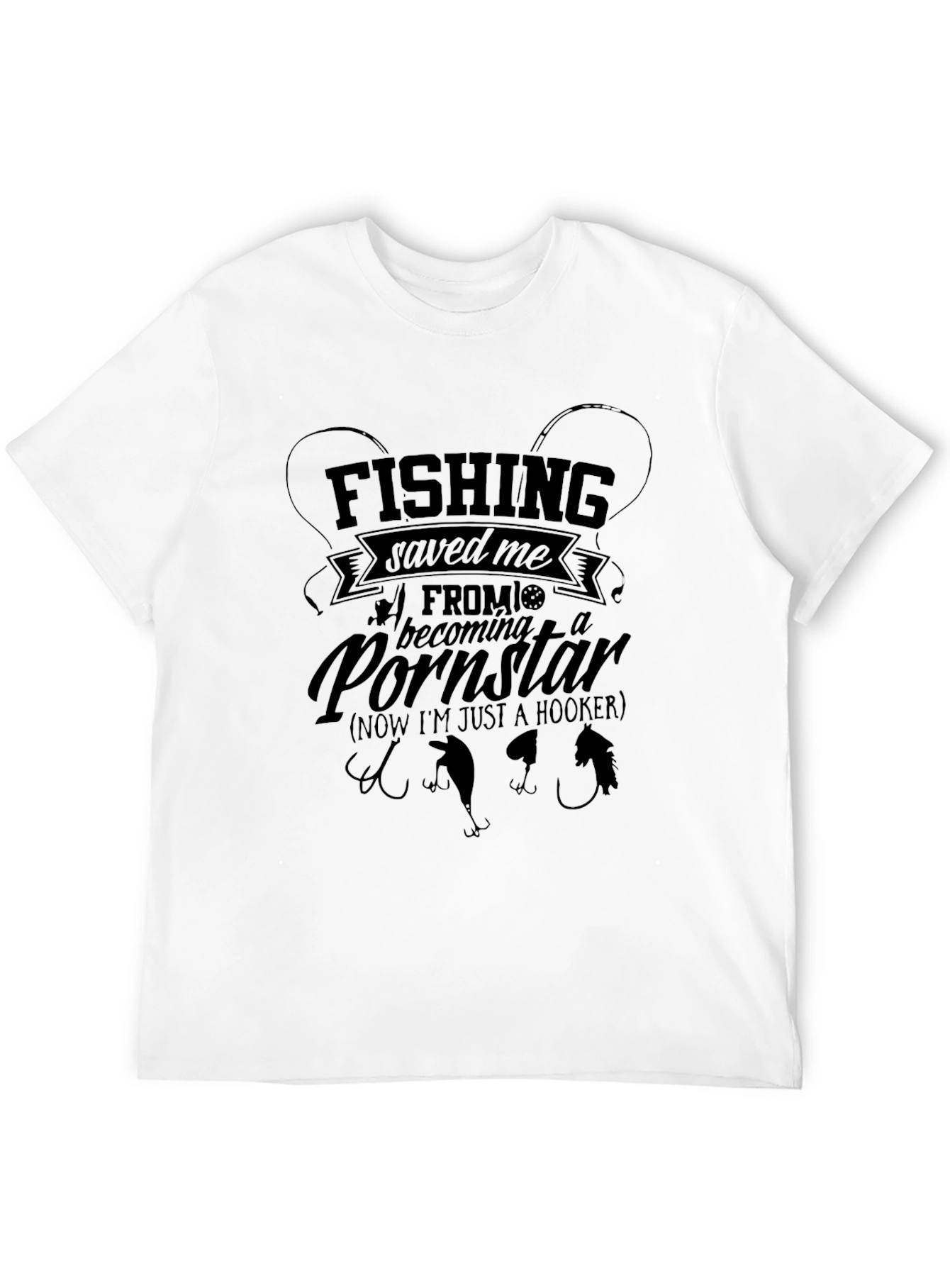 Fishing Saved Me Funny Graphic T-Shirt