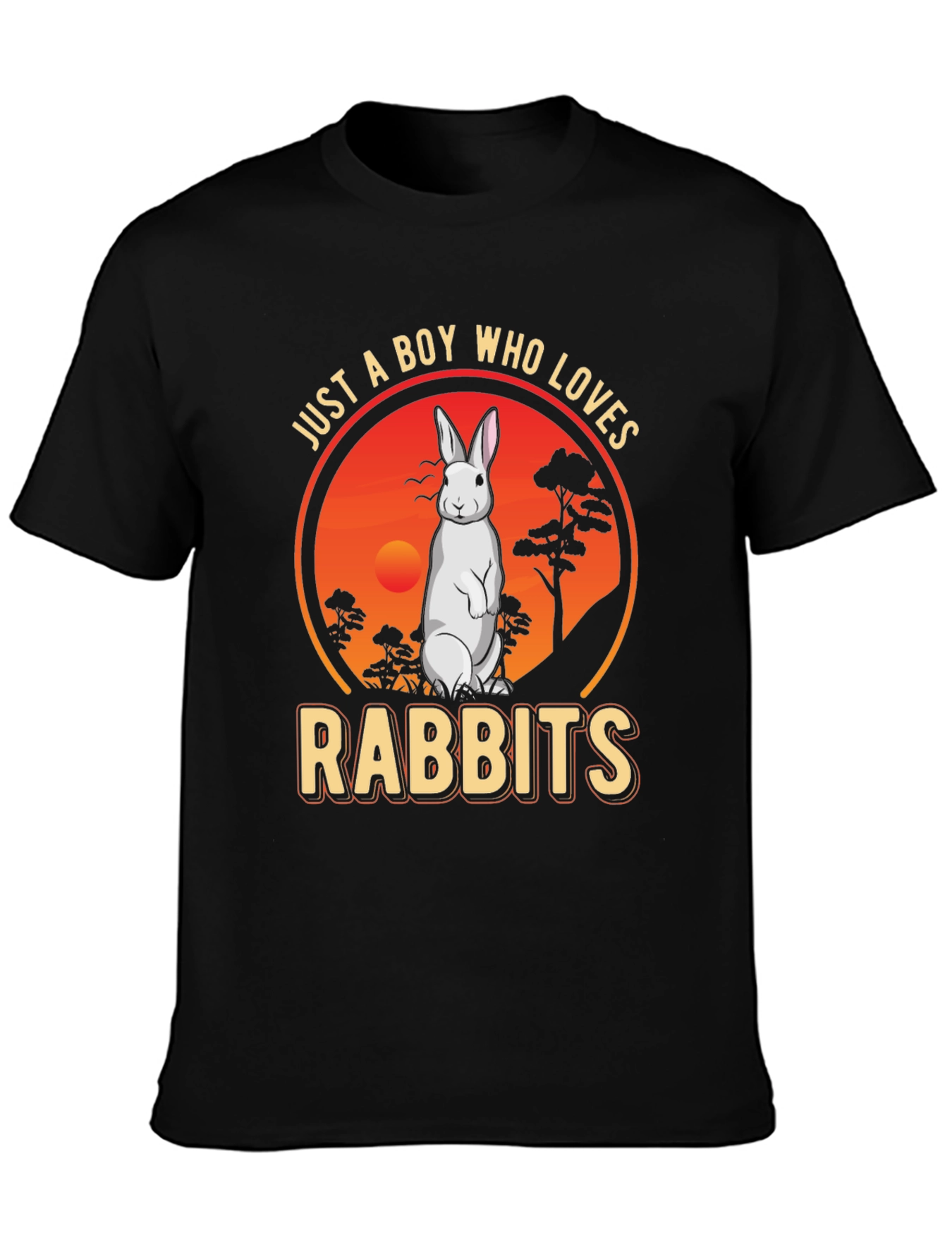 Boy Who Loves Rabbits Graphic T-Shirt