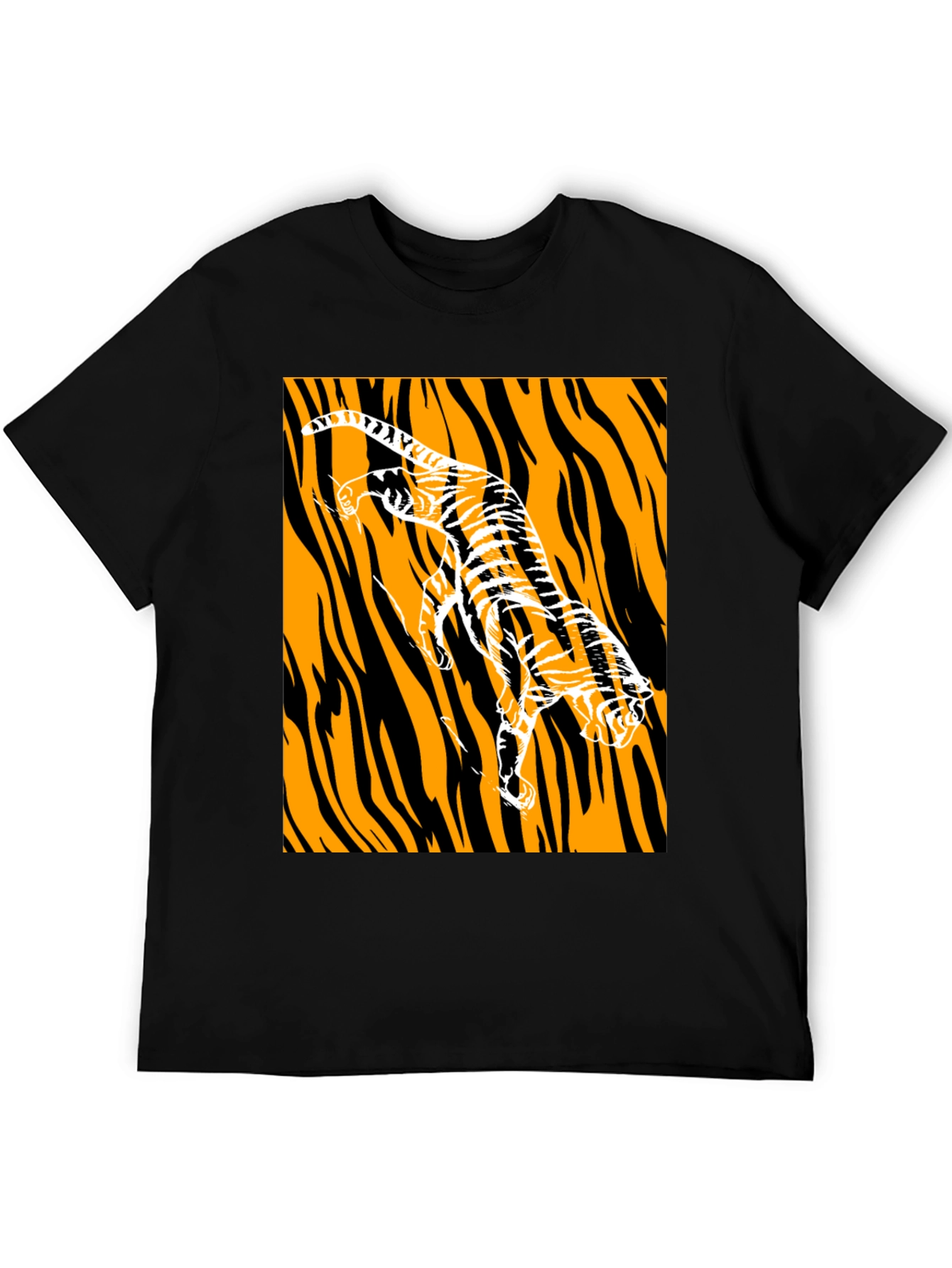 Tiger Graphic Print Black T-Shirt