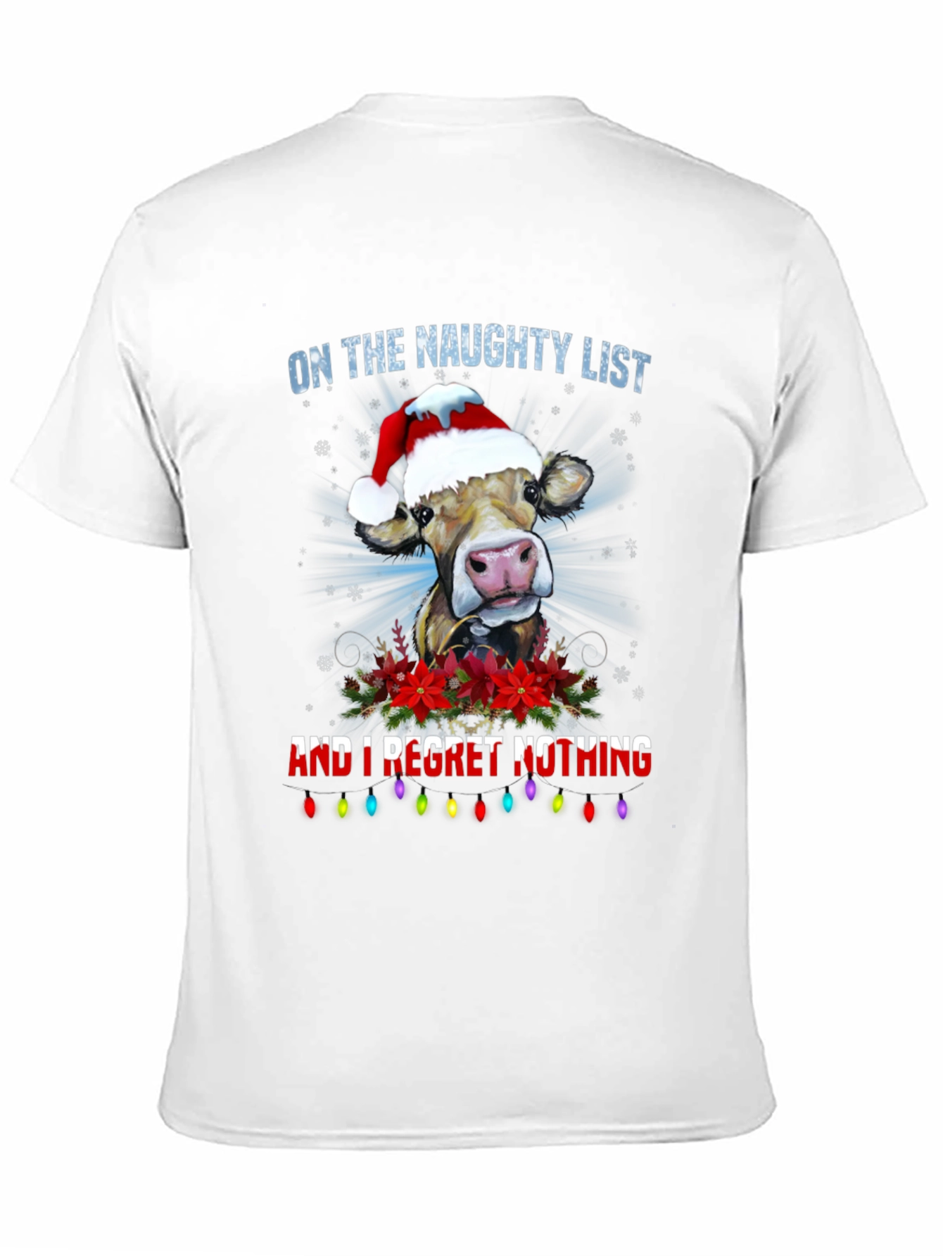 Naughty List Cow Christmas T-Shirt
